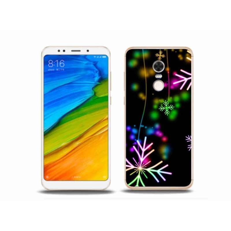 Gél borítás mmCase a Xiaomi Redmi 5 Plus számára - színes hópelyhek