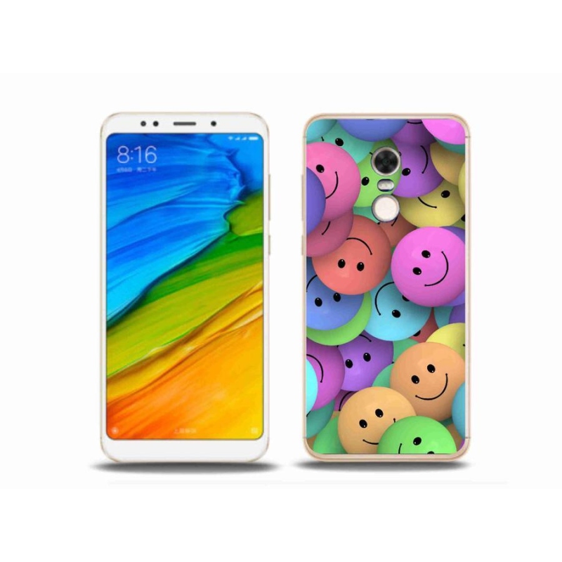 Gél borítás mmCase a Xiaomi Redmi 5 Plus számára - színes smiley-k