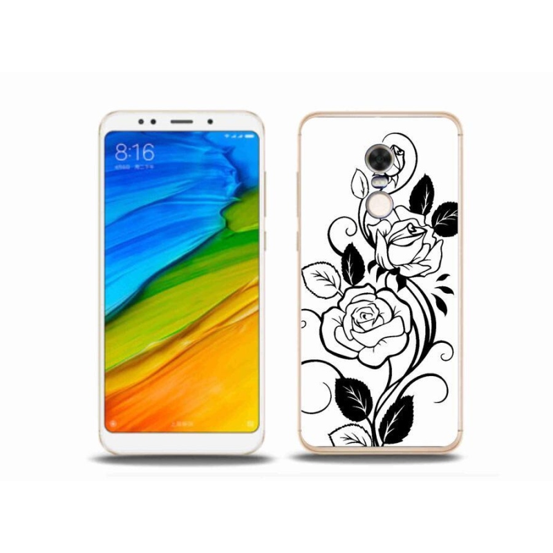 Gél borítás mmCase a Xiaomi Redmi 5 Plus számára - fekete és fehér rózsa