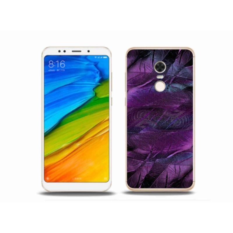 Gél borítás mmCase a Xiaomi Redmi 5 Plus számára - lila tollak