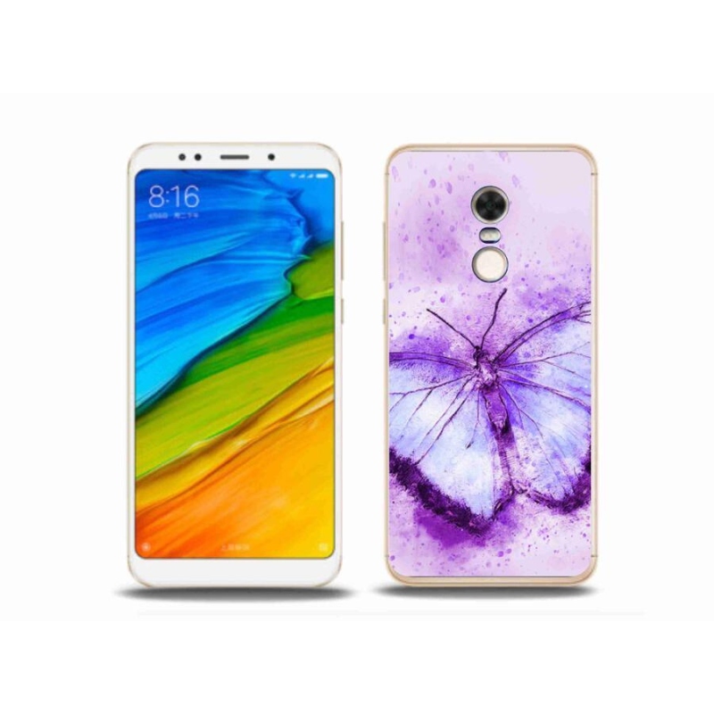 Gél borítás mmCase a Xiaomi Redmi 5 Plus számára - lila pillangó