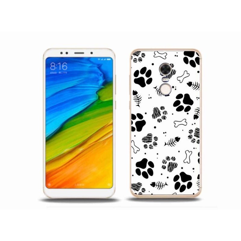 Gél borítás mmCase a Xiaomi Redmi 5 Plus számára - kutyamancsok 1