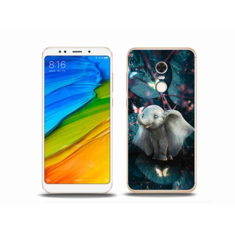 Gél borítás mmCase a Xiaomi Redmi 5 Plus számára - aranyos elefánt