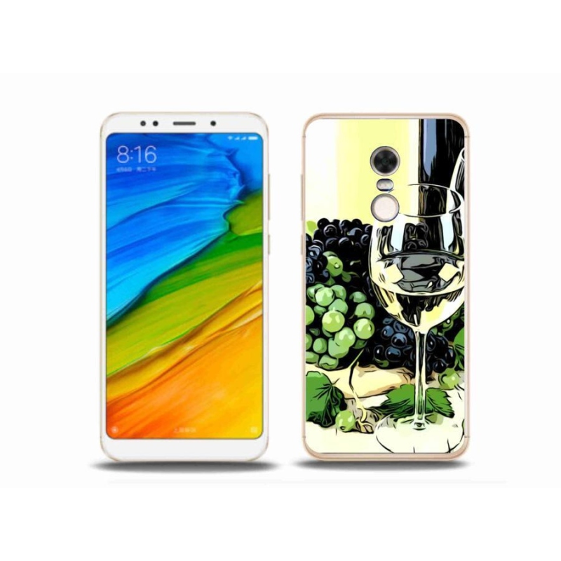 Gél borító mmCase a Xiaomi Redmi 5 Plus számára - pohár bor