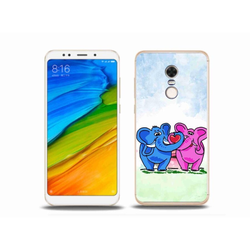 Gél borítás mmCase a Xiaomi Redmi 5 Plus számára - szerelmes az elefántokba