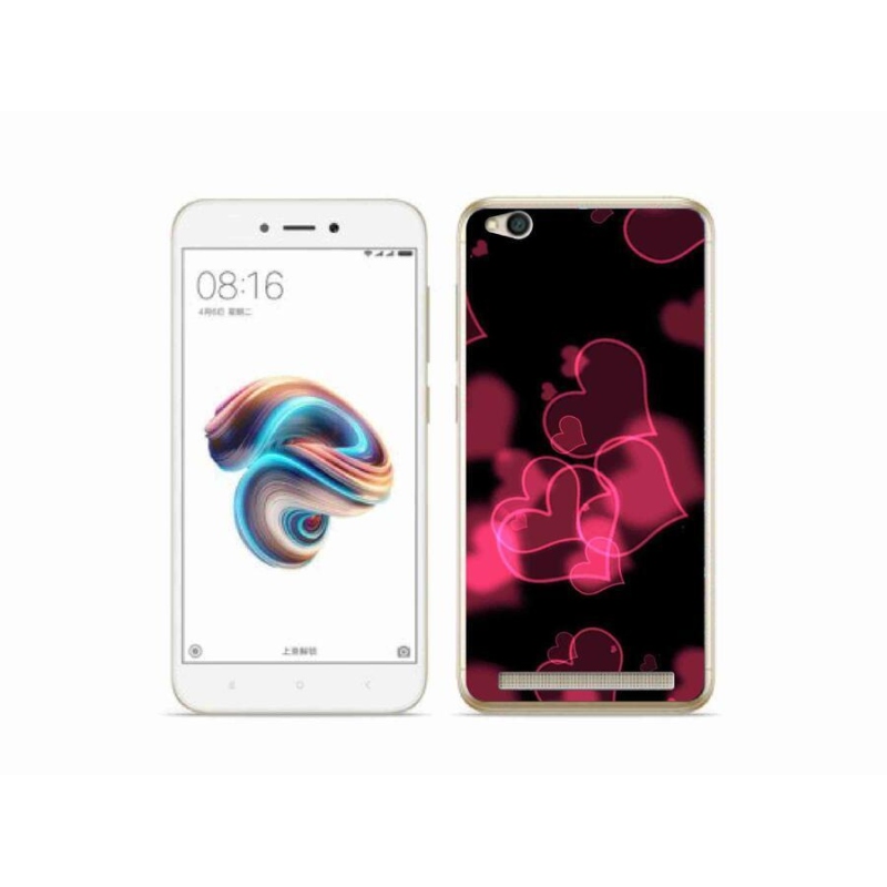 Gél borítás mmCase a Xiaomi Redmi 5A számára - piros szívek