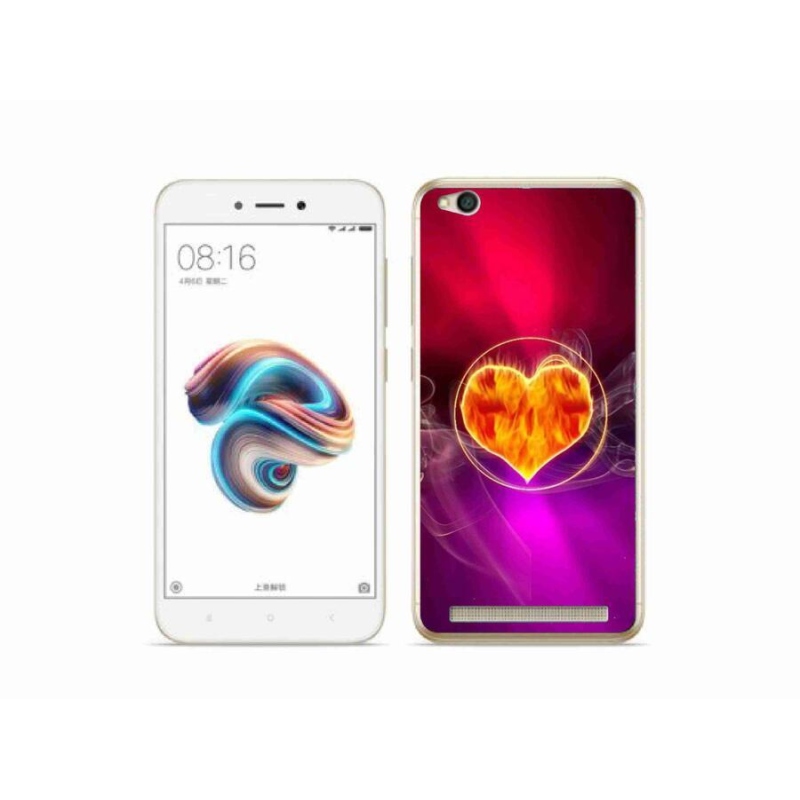 Gél borítás mmCase a Xiaomi Redmi 5A számára - tüzes szív