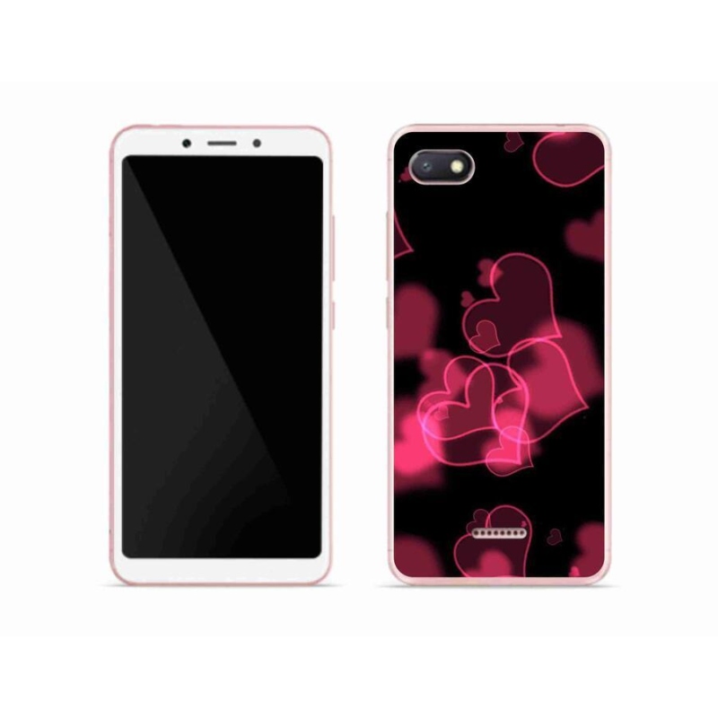 Gél borítás mmCase a Xiaomi Redmi 6A számára - piros szívek
