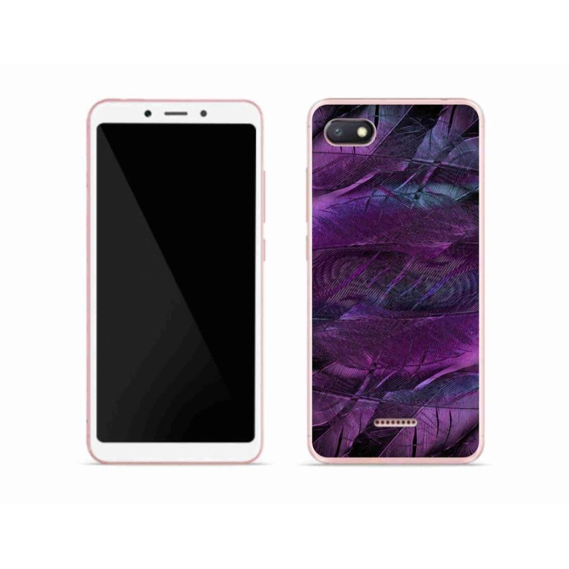 Gél borítás mmCase a Xiaomi Redmi 6A számára - lila tollak
