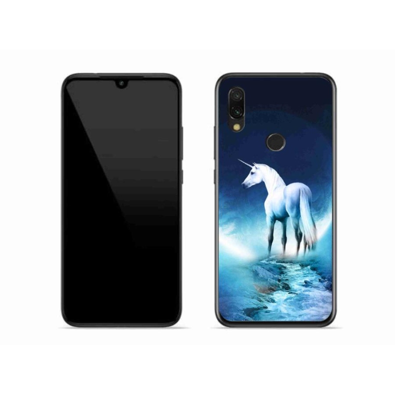 Gél borítás mmCase a Xiaomi Redmi 7-hez - fehér egyszarvú