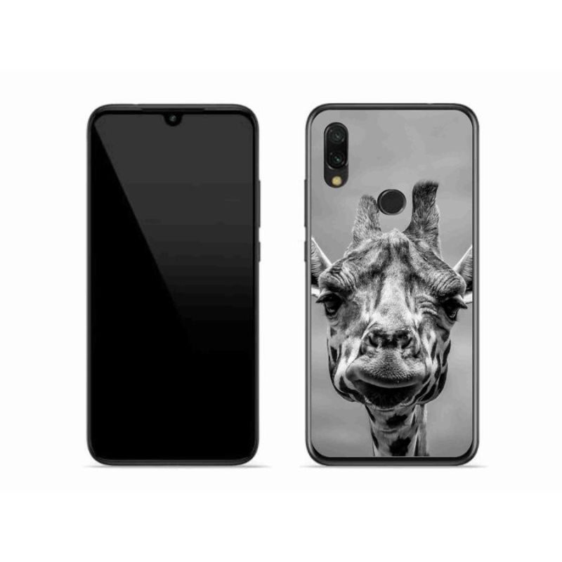 Gél borítás mmCase a Xiaomi Redmi 7-hez - fekete-fehér zsiráf