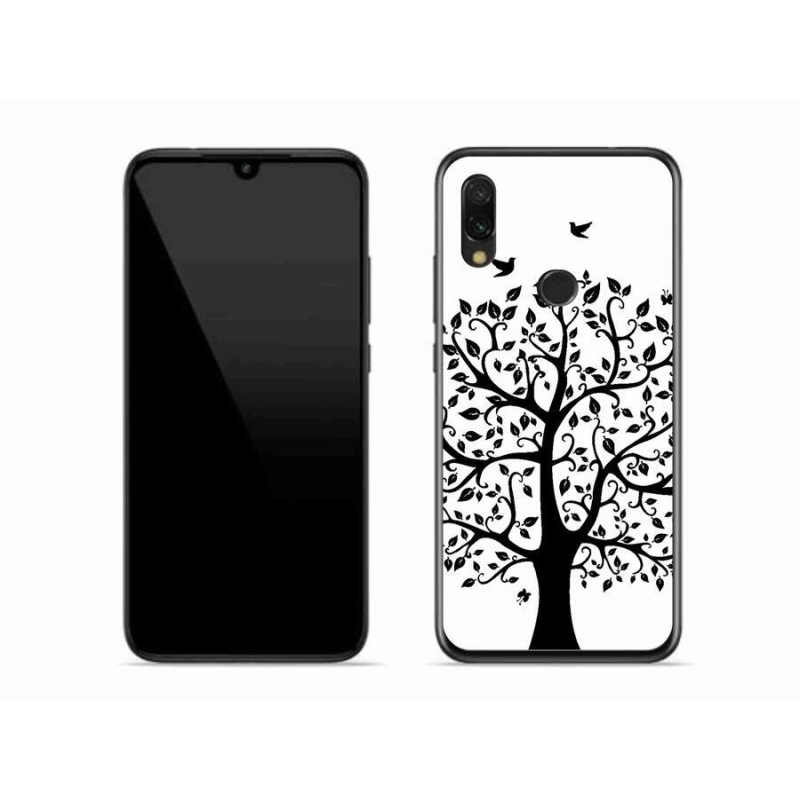 Gél borítás mmCase a Xiaomi Redmi 7-hez - fekete és fehér fa