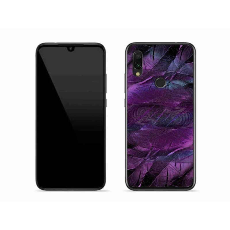 Gél borítás mmCase a Xiaomi Redmi 7-hez - lila tollak