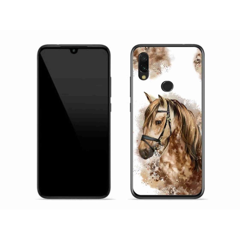 Gél borító mmCase a Xiaomi Redmi 7-hez - barna rajzfilm ló