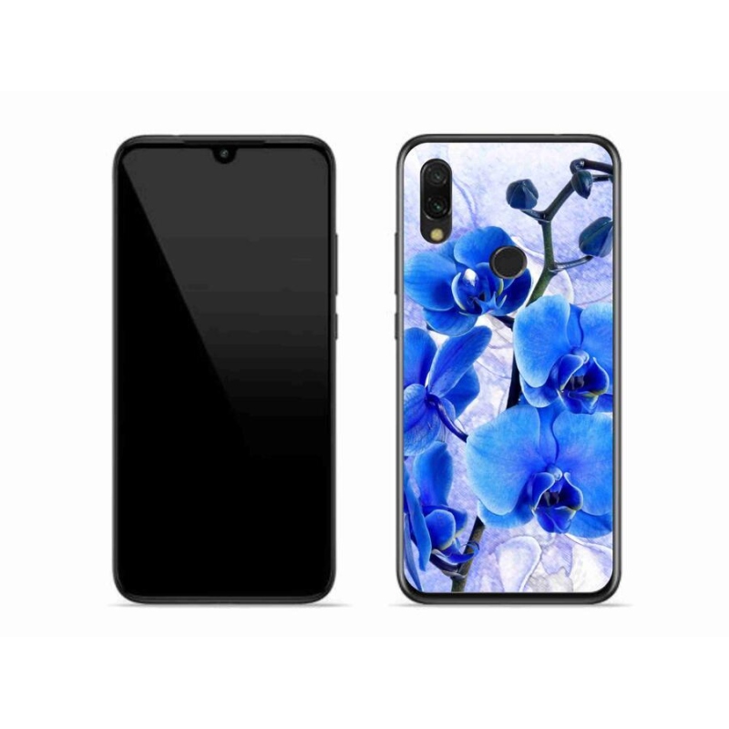 Gél borítás mmCase a Xiaomi Redmi 7-hez - kék virágok