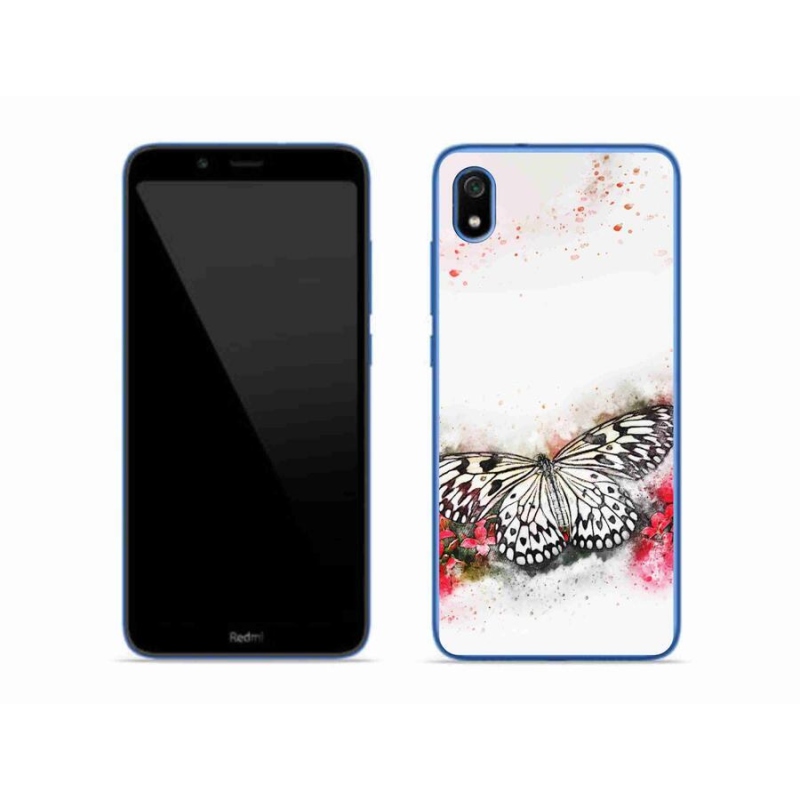 Gél borítás mmCase a Xiaomi Redmi 7A számára - fekete és fehér pillangó