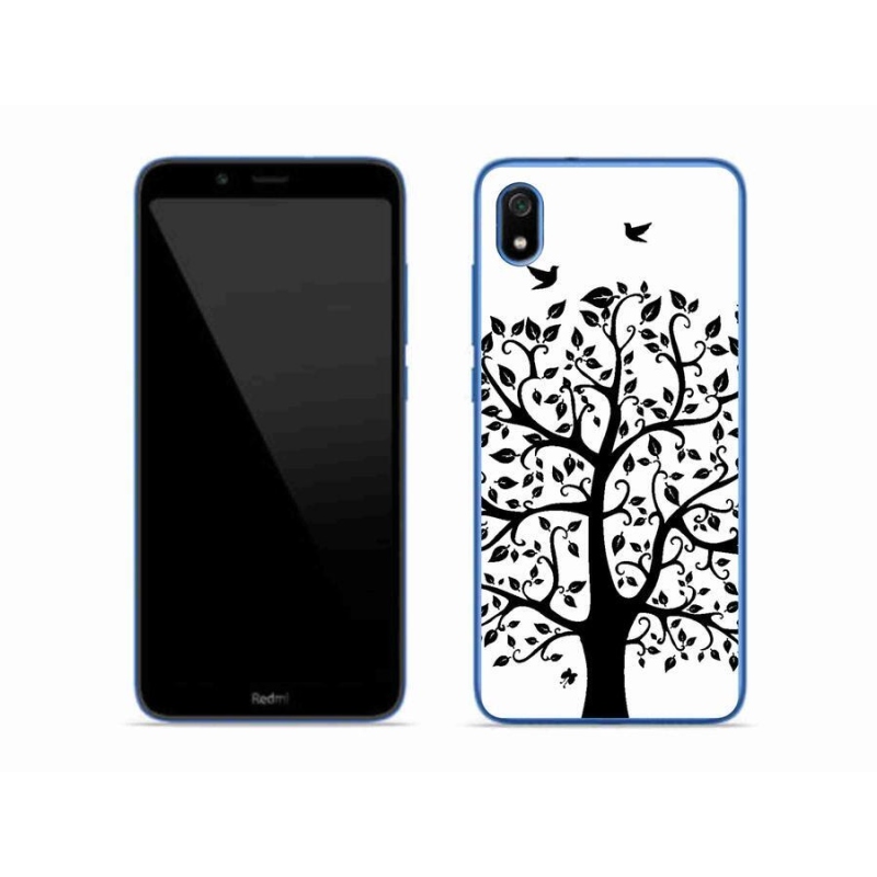 Gél borítás mmCase a Xiaomi Redmi 7A számára - fekete és fehér fa