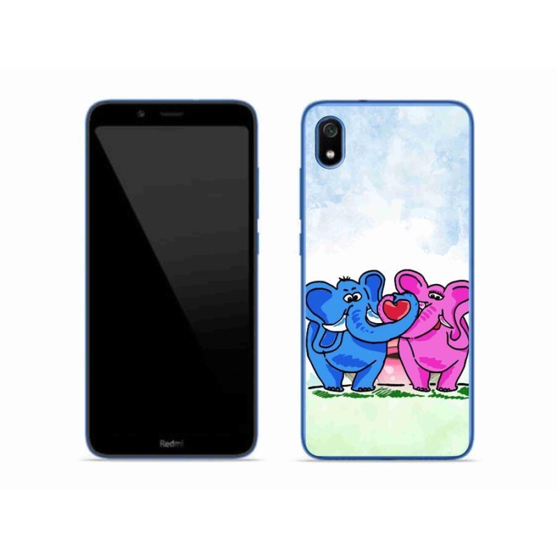 Gél borítás mmCase a Xiaomi Redmi 7A számára - szerelmes elefántok