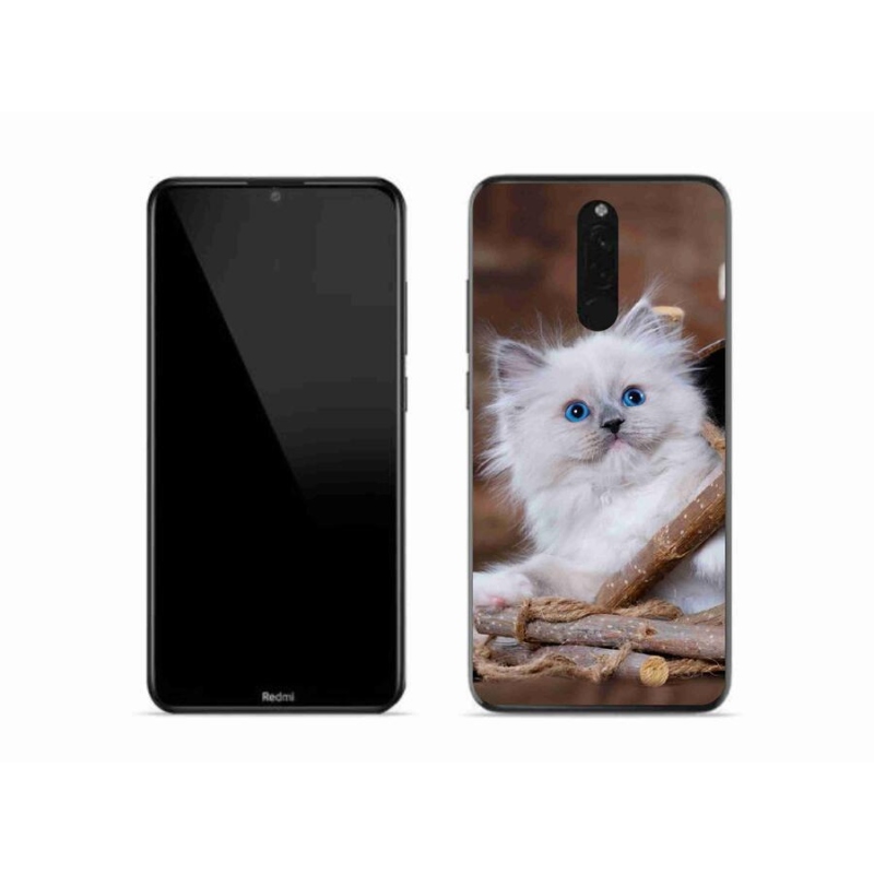 Gél borítás mmCase a Xiaomi Redmi 8-hoz - fehér cica