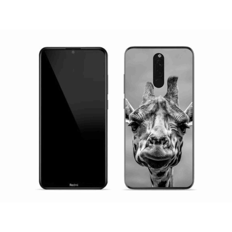 Gél borítás mmCase a Xiaomi Redmi 8-hoz - fekete-fehér zsiráf