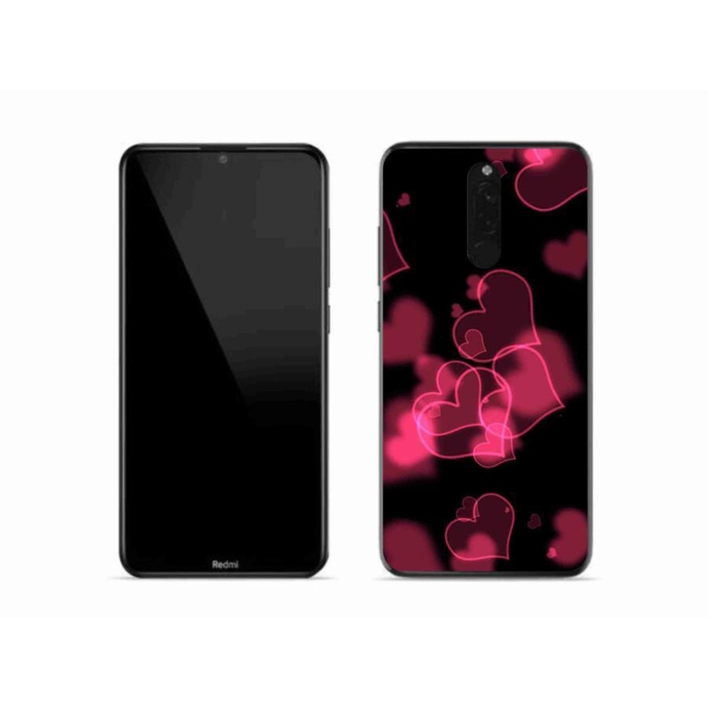 Gél borítás mmCase a Xiaomi Redmi 8-hoz - piros szívek
