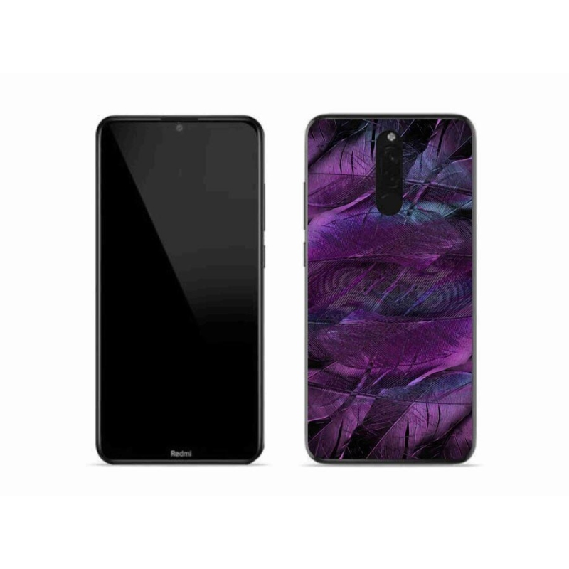 Gél borítás mmCase a Xiaomi Redmi 8-hoz - lila tollak