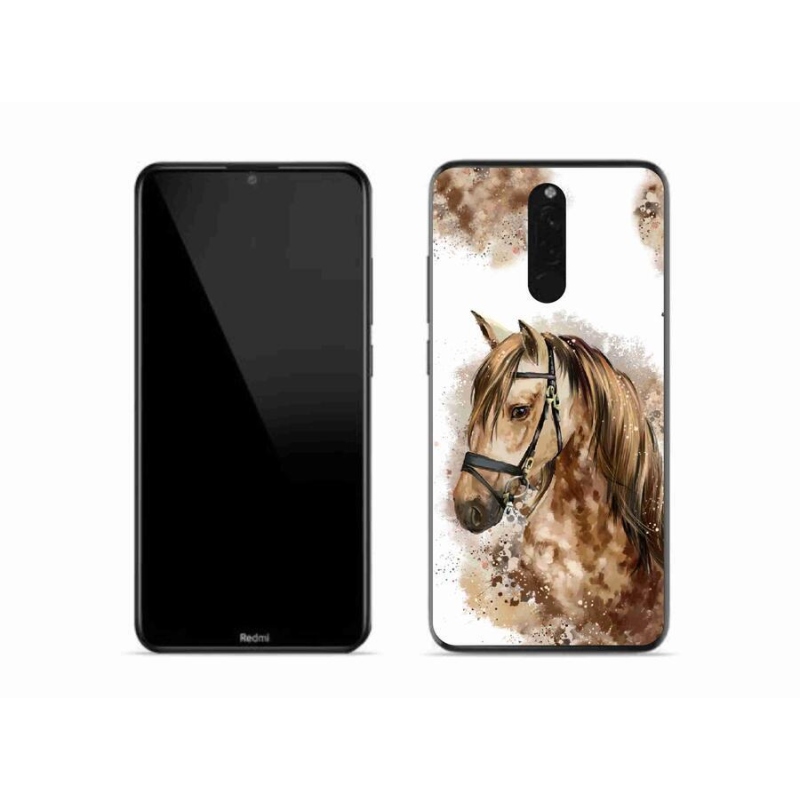 Gél borítás mmCase a Xiaomi Redmi 8-hoz - barna rajzfilm ló