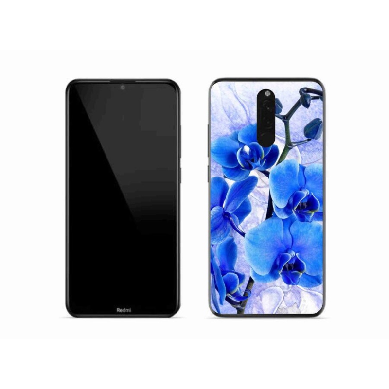 Gél borítás mmCase a Xiaomi Redmi 8-hoz - kék virágok