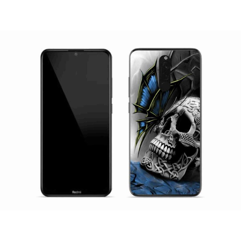 Gél borítás mmCase a Xiaomi Redmi 8-hoz - pillangó és koponya