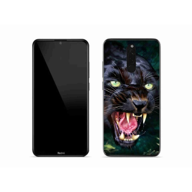 Gél borítás mmCase a Xiaomi Redmi 8-hoz - dühös fekete párduc