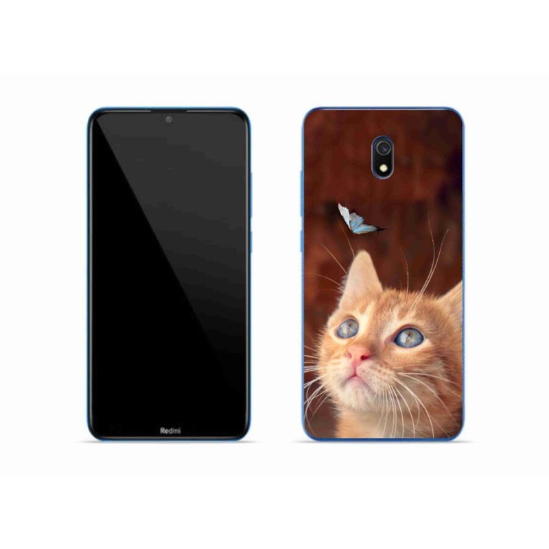 Gél borítás mmCase a Xiaomi Redmi 8A számára - pillangó és cica