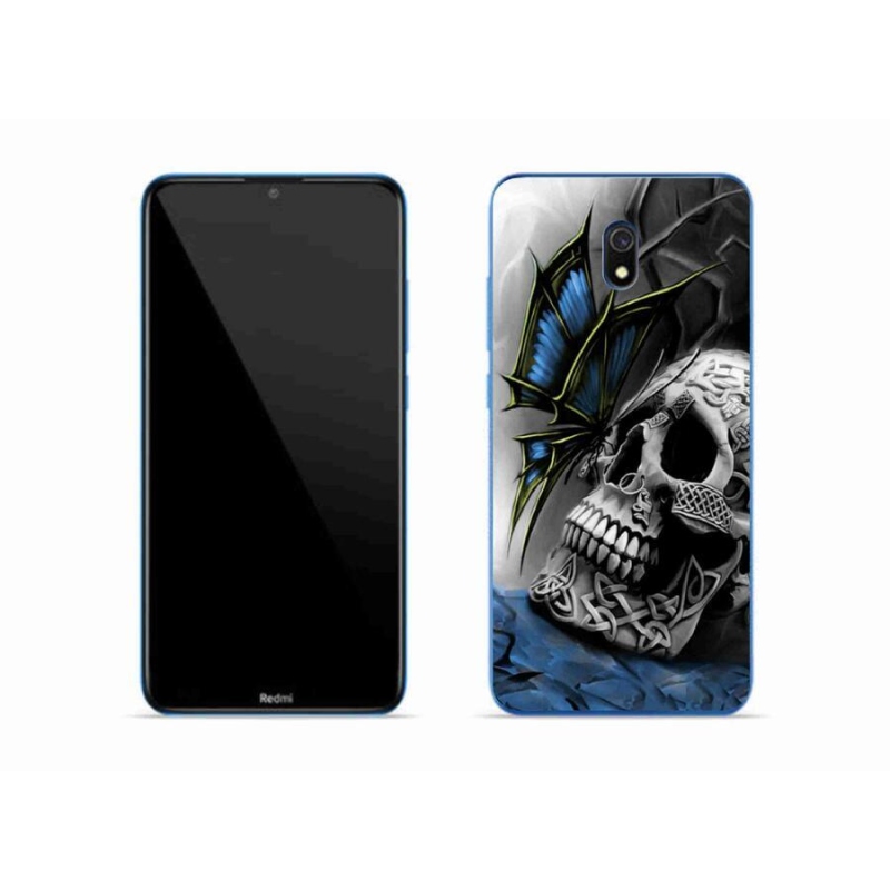 Gél borítás mmCase a Xiaomi Redmi 8A számára - pillangó és koponya