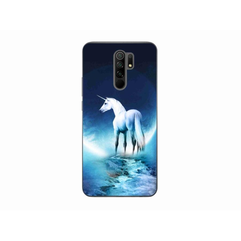 Gél borítás mmCase a Xiaomi Redmi 9-hez - fehér egyszarvú