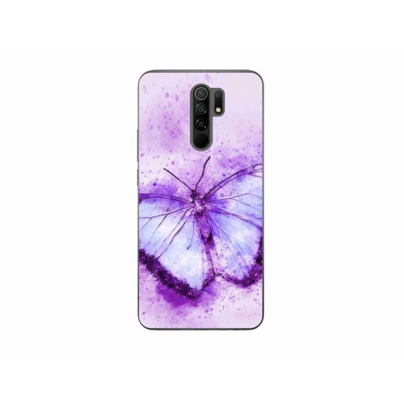 Gél borítás mmCase a Xiaomi Redmi 9-hez - lila pillangó