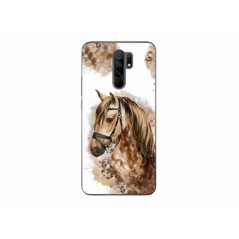 Gél borítás mmCase a Xiaomi Redmi 9-hez - barna rajzfilm ló