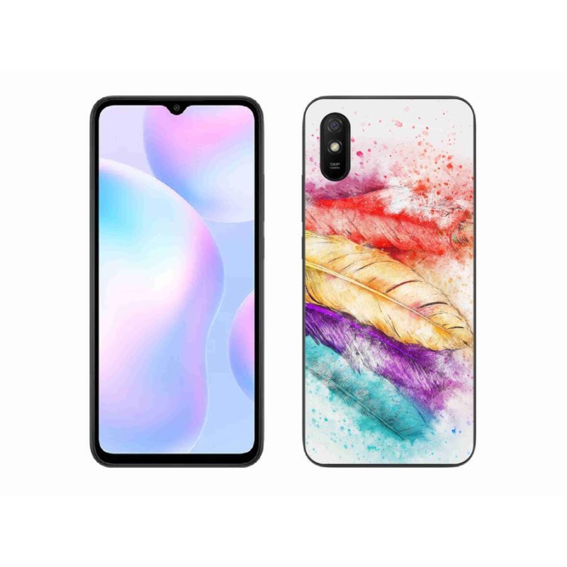 Gél borítás mmCase a Xiaomi Redmi 9A számára - színes tollakkal