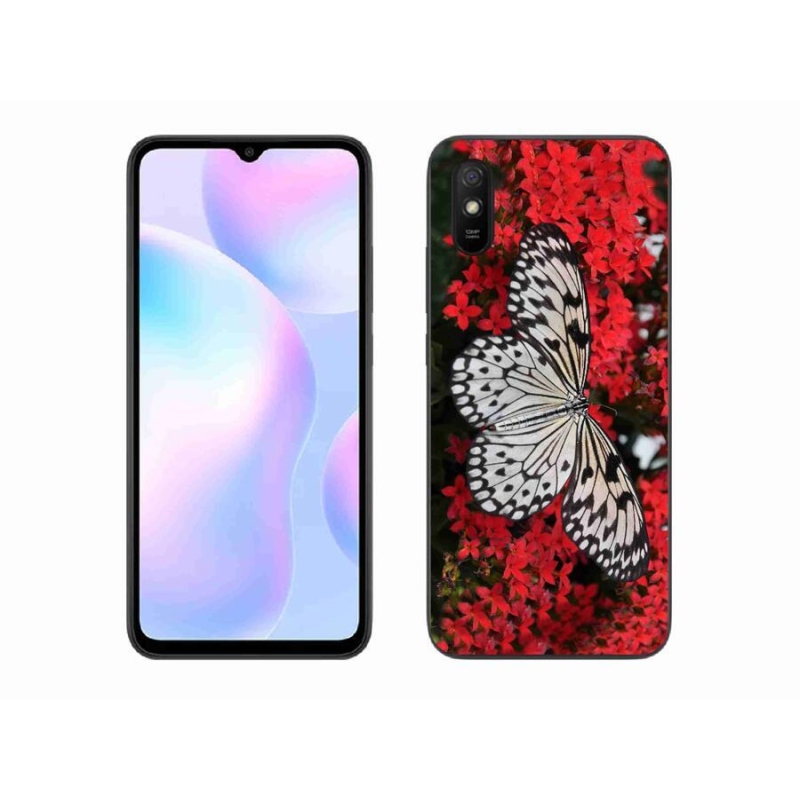 Gél borítás mmCase a Xiaomi Redmi 9A számára - fekete és fehér pillangó 1