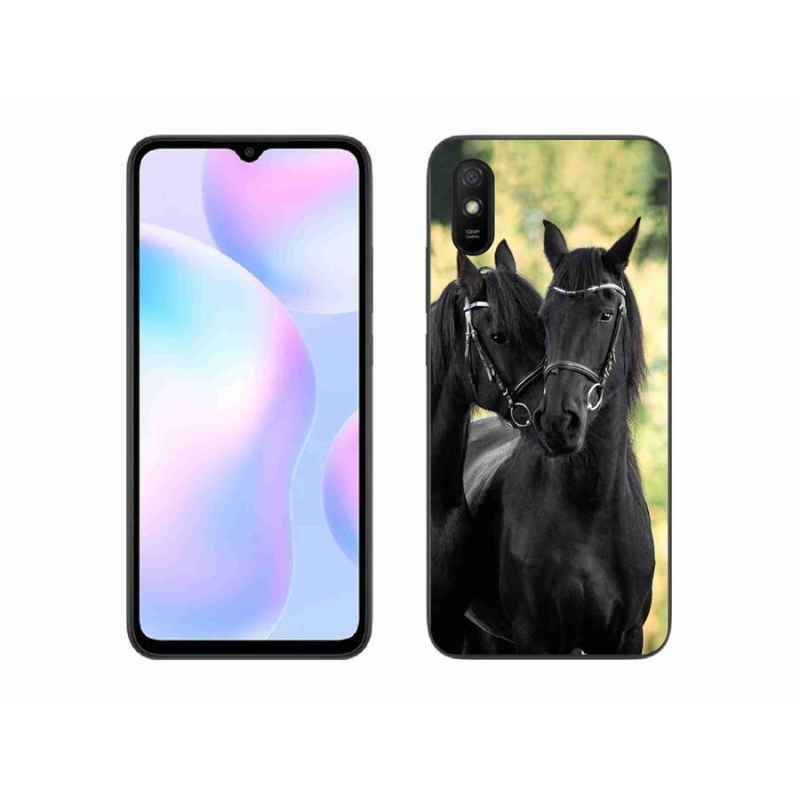 Gél borítás mmCase a Xiaomi Redmi 9A számára - két fekete ló