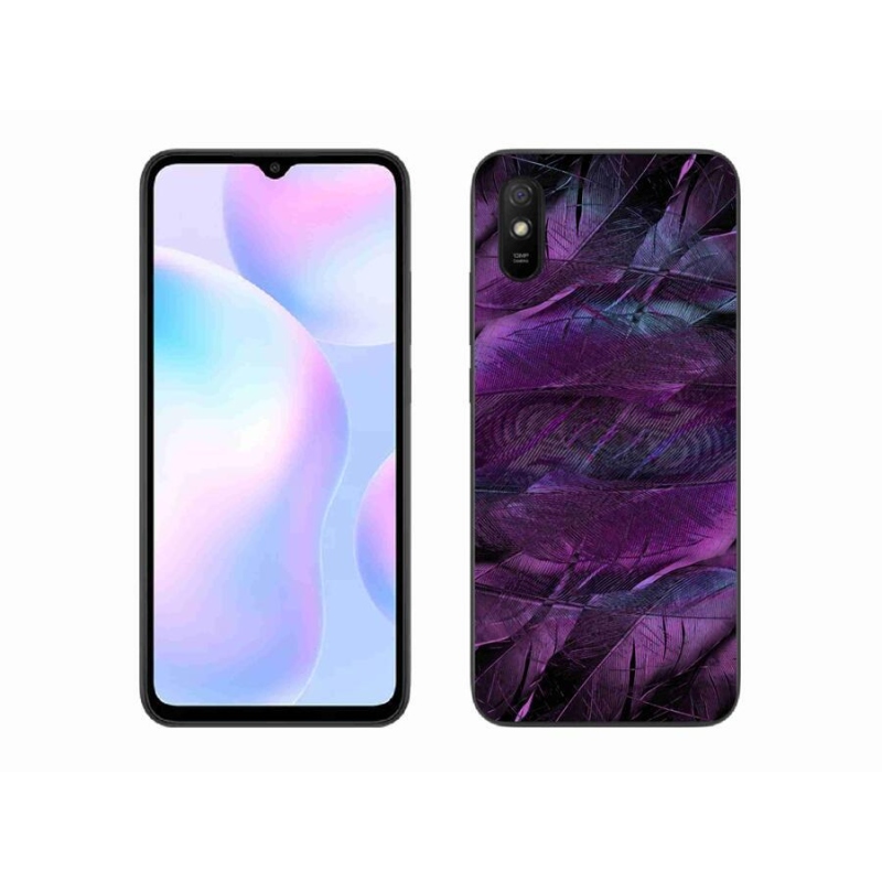 Gél borítás mmCase a Xiaomi Redmi 9A számára - lila tollak