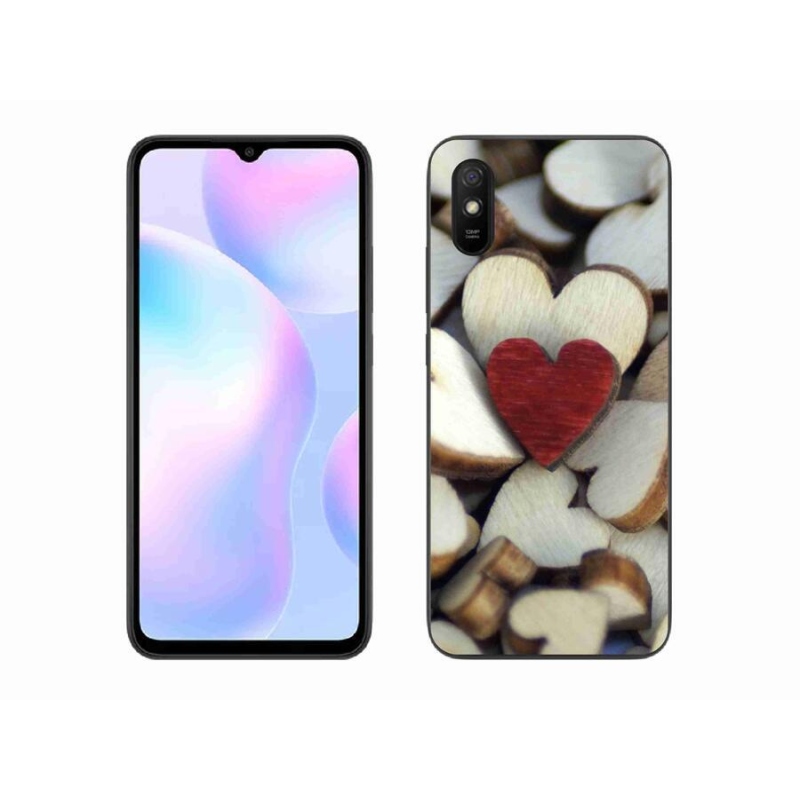 Gél borítás mmCase a Xiaomi Redmi 9A számára - gravírozott piros szív