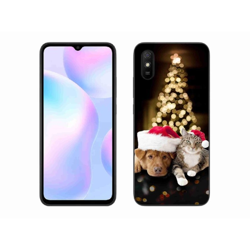 Gél borítás mmCase a Xiaomi Redmi 9A számára - Karácsonyi kutya és macska