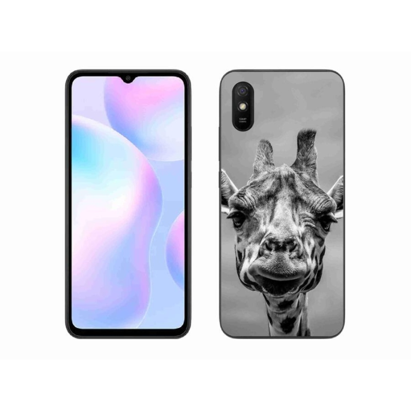 Gél borítás mmCase a Xiaomi Redmi 9AT-hoz - fekete-fehér zsiráf
