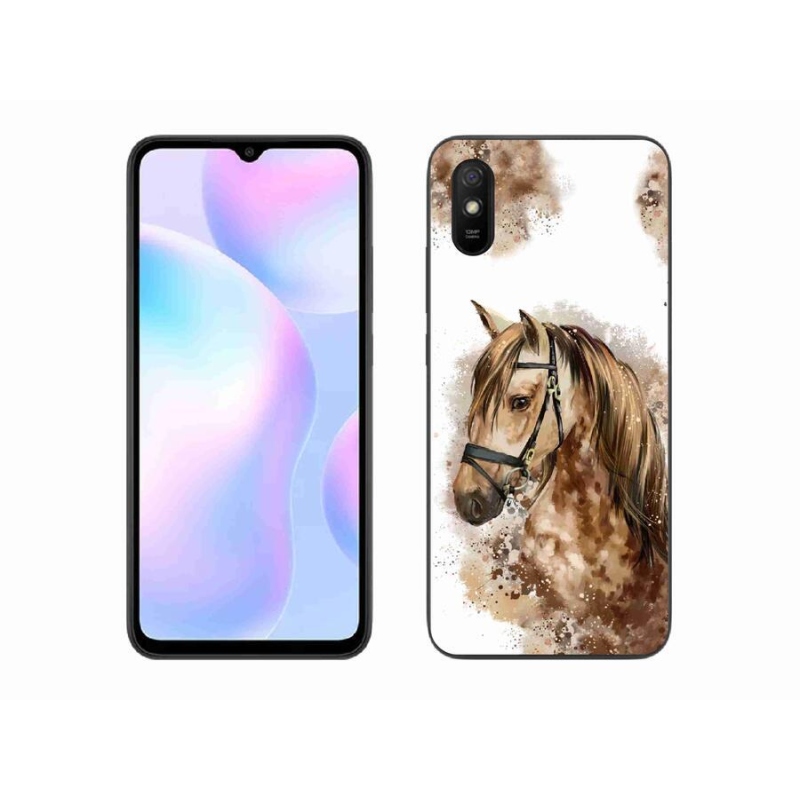 Gél borítás mmCase a Xiaomi Redmi 9AT-hoz - barna rajzfilm ló