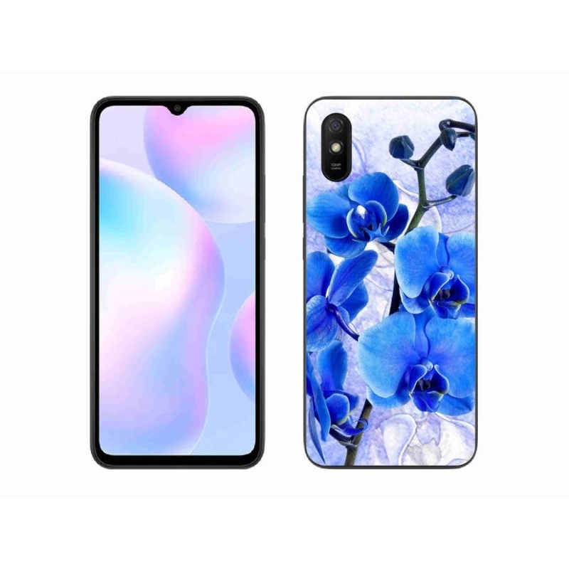 Gél borító mmCase a Xiaomi Redmi 9AT-hoz - kék virágok