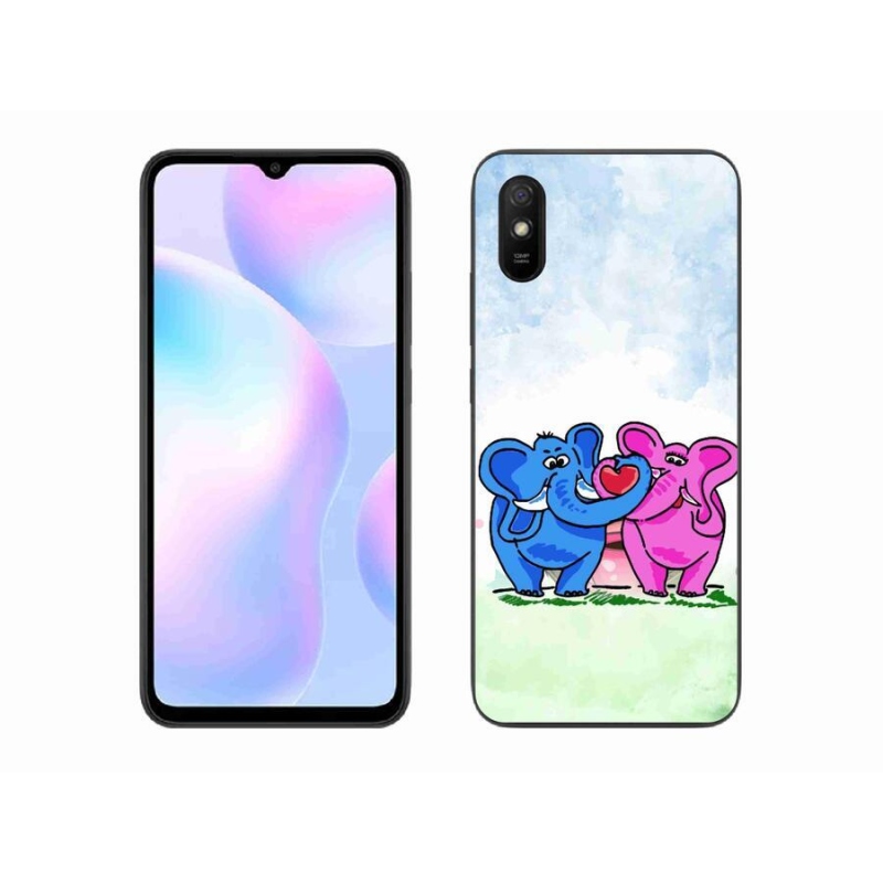 Gél borítás mmCase a Xiaomi Redmi 9AT-hoz - szerelmes elefántok