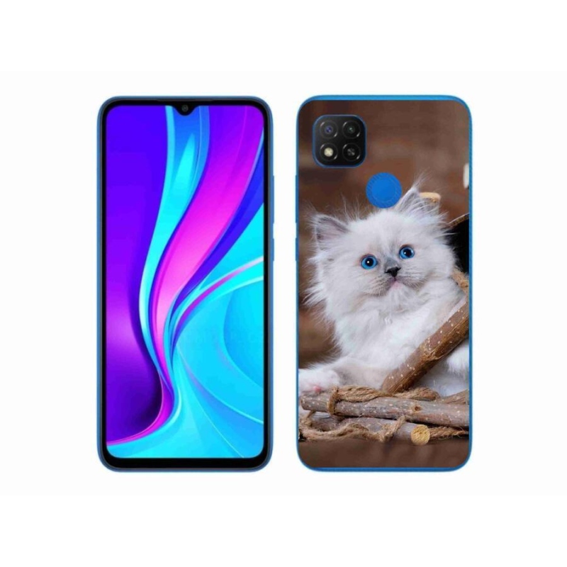Gél borítás mmCase a Xiaomi Redmi 9C-hez - fehér cica
