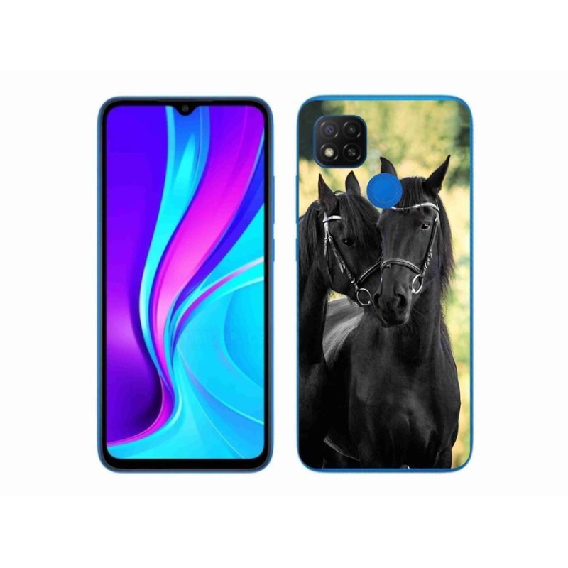 Gél borítás mmCase a Xiaomi Redmi 9C-hez - két fekete ló
