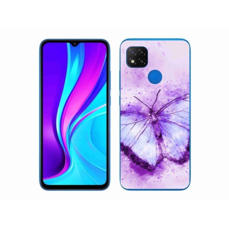Gél borítás mmCase a Xiaomi Redmi 9C-hez - lila pillangó