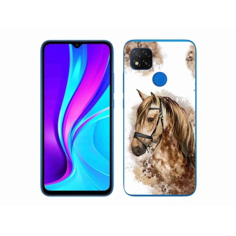 Gél borítás mmCase a Xiaomi Redmi 9C-hez - barna rajzfilm ló