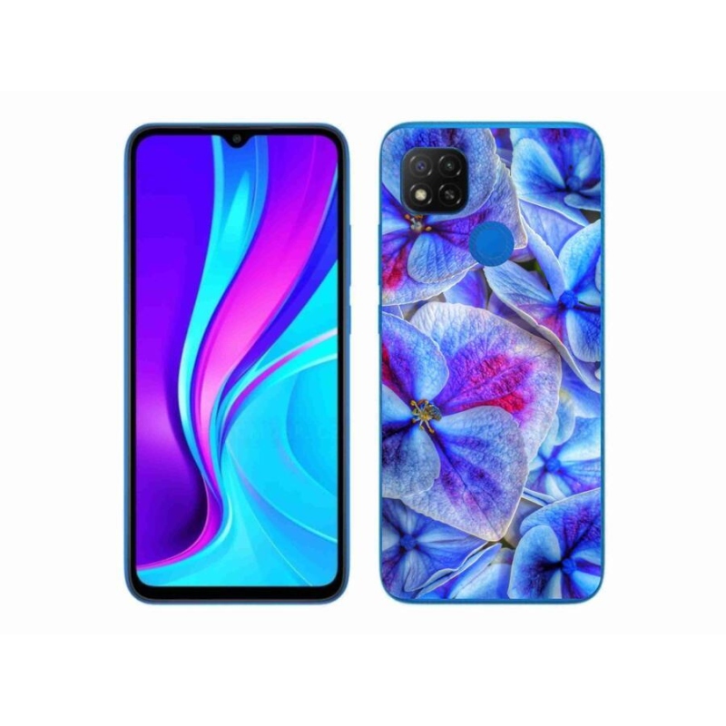 Gél borítás mmCase a Xiaomi Redmi 9C-hez - kék virágok 1